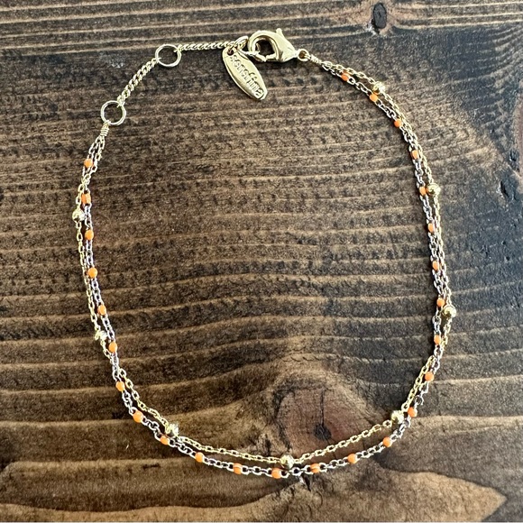 Anthropologie Jewelry - Anthropologie x Serafina Gold Delicate Jeweled Double-Chain Bracelet